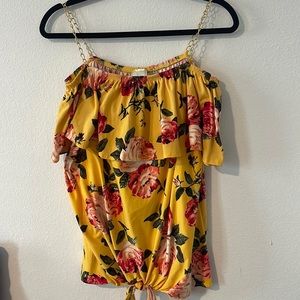 Top Fashion Of NY Yellow Floral Tank Top